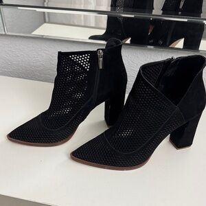 Vince Camuto Black Mesh Ankle Booties